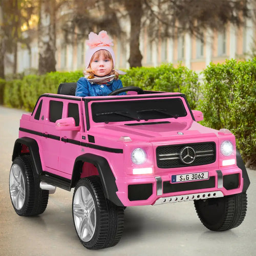 12V Licensed Mercedes-Benz Kids Ride On Car-Pink - Pink - Powered Ride On Toys