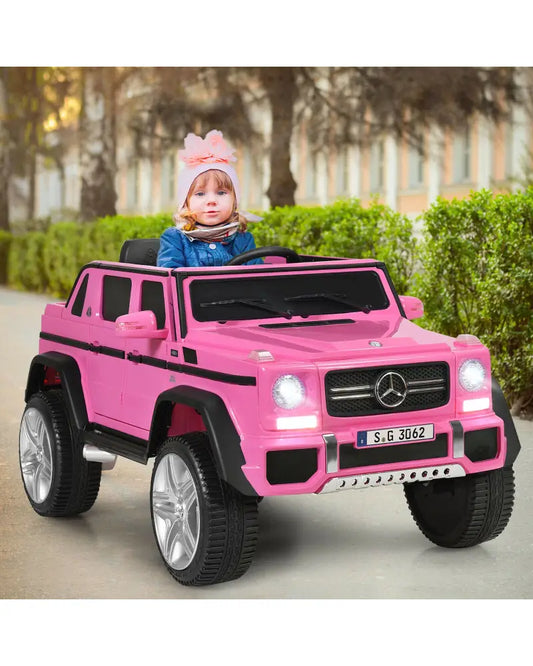 12V Licensed Mercedes-Benz Kids Ride On Car-Pink - Pink - Powered Ride On Toys