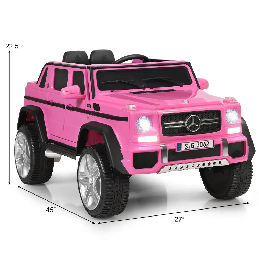 12V Licensed Mercedes-Benz Kids Ride On Car-Pink - Pink - Powered Ride On Toys