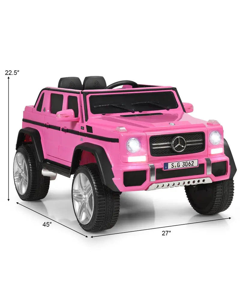 12V Licensed Mercedes-Benz Kids Ride On Car-Pink - Pink - Powered Ride On Toys