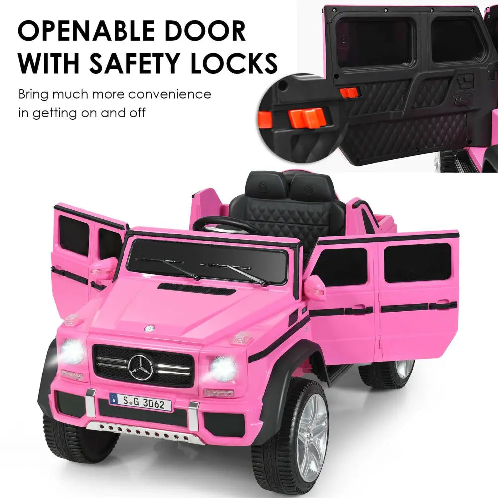 12V Licensed Mercedes-Benz Kids Ride On Car-Pink - Pink - Powered Ride On Toys