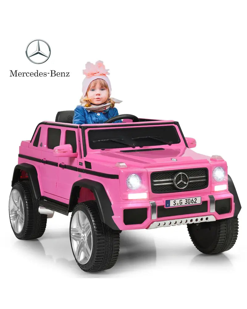 12V Licensed Mercedes-Benz Kids Ride On Car-Pink - Pink - Powered Ride On Toys
