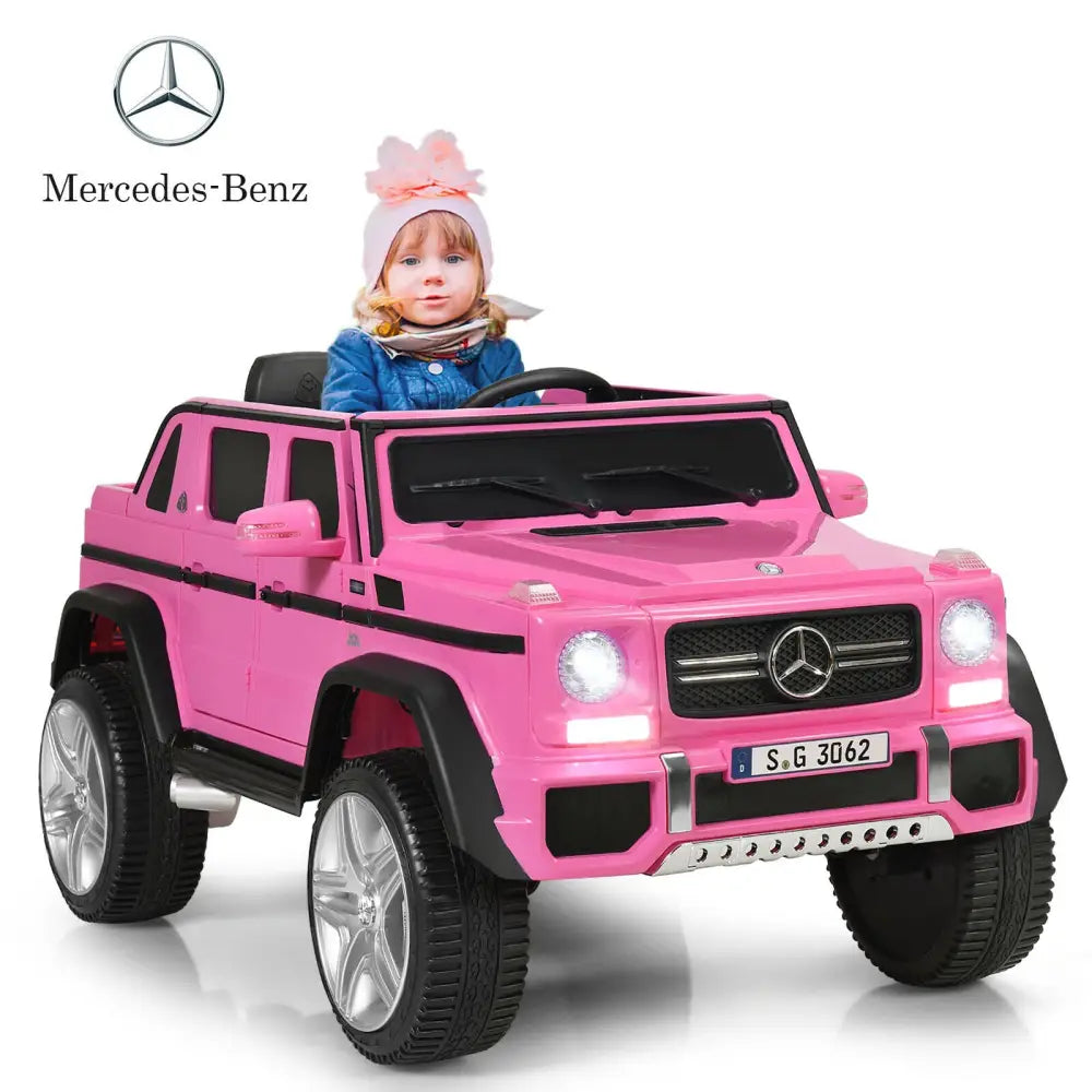 12V Licensed Mercedes-Benz Kids Ride On Car-Pink - Pink - Powered Ride On Toys