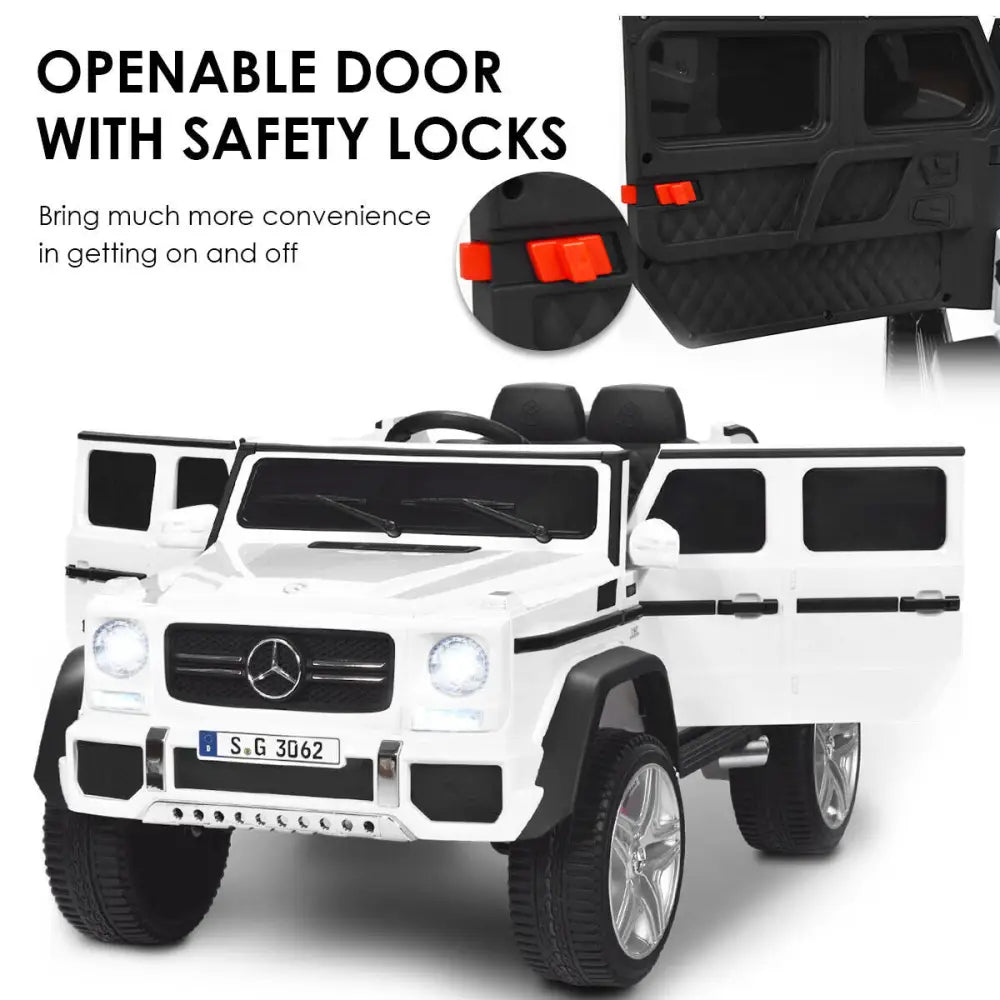 12V Licensed Mercedes-Benz Kids Ride On Car-White - White - Powered Ride On Toys