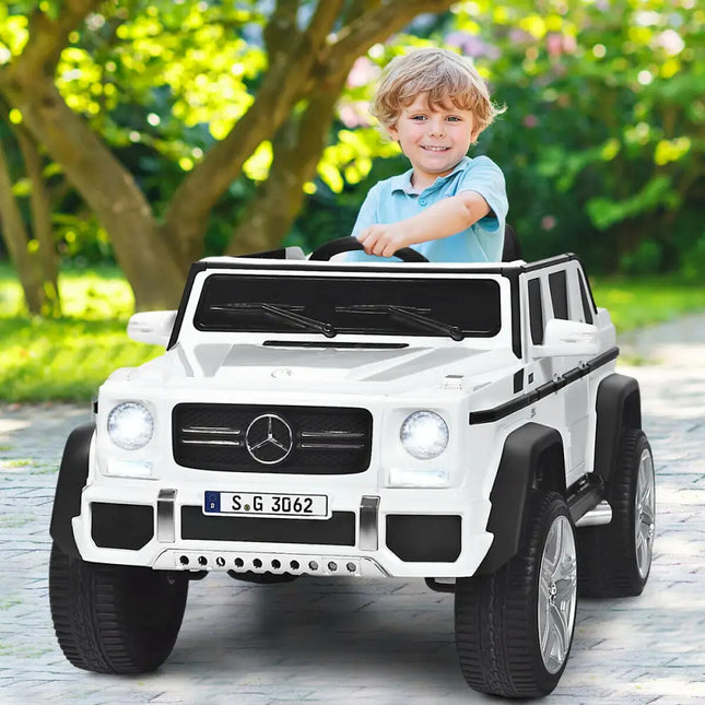 12V Licensed Mercedes-Benz Kids Ride On Car-White - White - Powered Ride On Toys