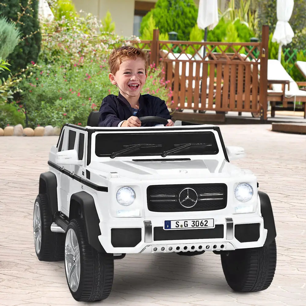 12V Licensed Mercedes-Benz Kids Ride On Car-White - White - Powered Ride On Toys