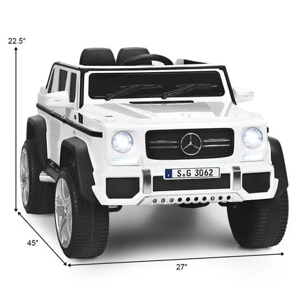 12V Licensed Mercedes-Benz Kids Ride On Car-White - White - Powered Ride On Toys