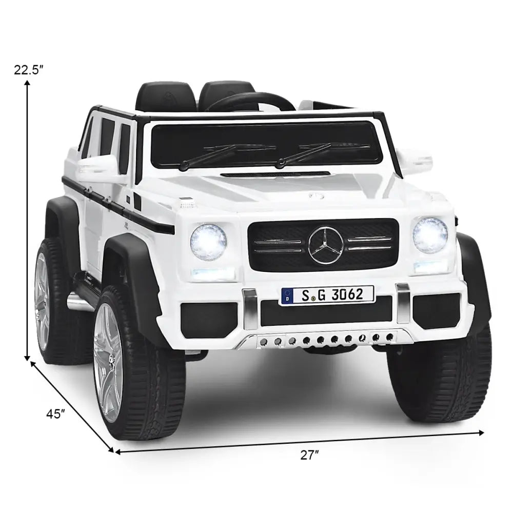 12V Licensed Mercedes-Benz Kids Ride On Car-White - White - Powered Ride On Toys