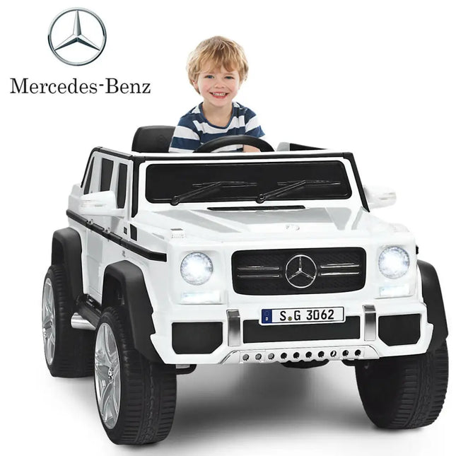 12V Licensed Mercedes-Benz Kids Ride On Car-White - White - Powered Ride On Toys