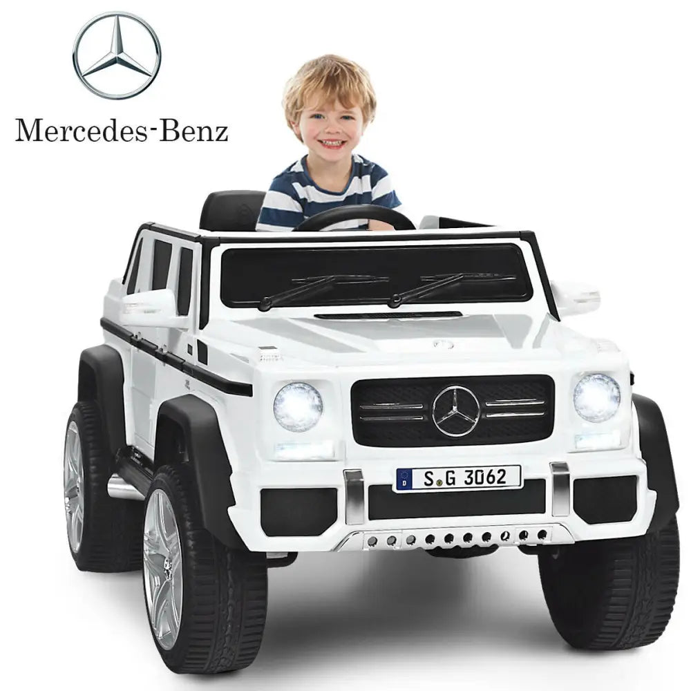 12V Licensed Mercedes-Benz Kids Ride On Car-White - White - Powered Ride On Toys