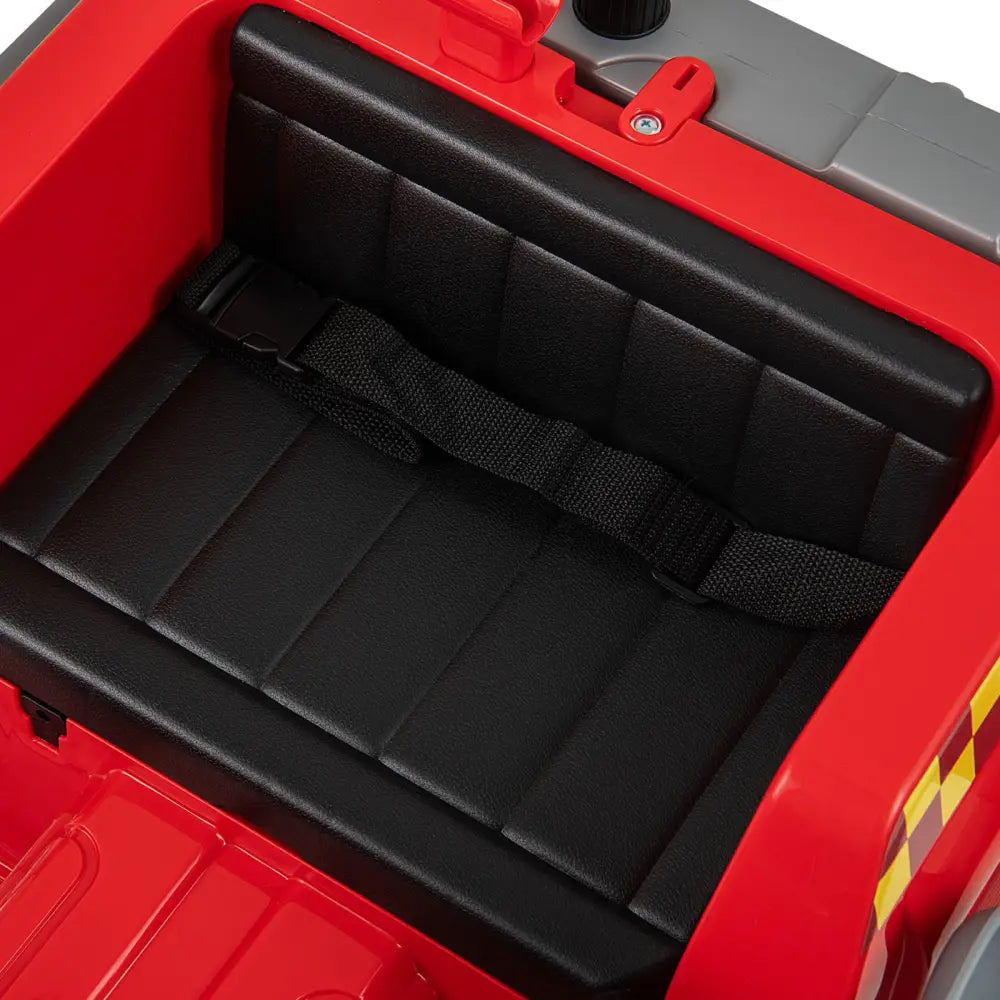 12V Ride on Fire Truck Powered Car with Water Gun and Interphone-Red - Red - Powered Ride On Toys