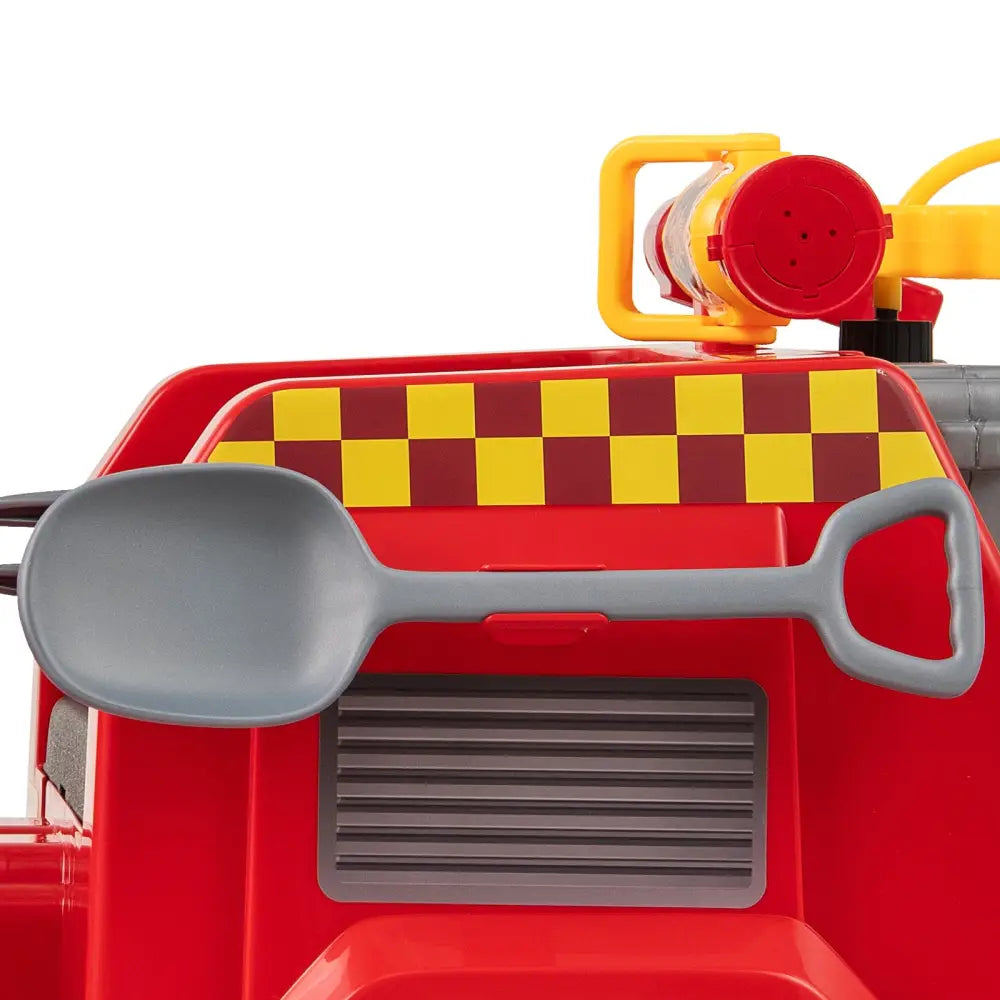 12V Ride on Fire Truck Powered Car with Water Gun and Interphone-Red - Red - Powered Ride On Toys