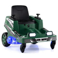12V Ride on Lawn Mower for Kids with Dual Control Sticks and LED Lights - Green - Oasis Home Essentials
