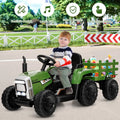 12V Ride on Tractor with 3 - Gear - Shift Ground Loader for Kids 3+ Years Old - Dark Green - Oasis Home Essentials