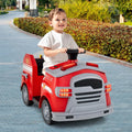 12V Toddler Fire Toy Car with Shovel and Wrench for Ages 37-95 Months-Red - Red - Powered Ride On Toys