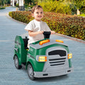 12V Toddler Fire Toy Car with Shovel and Wrench for Ages 37-95 Months-Green - Green - Powered Ride On Toys