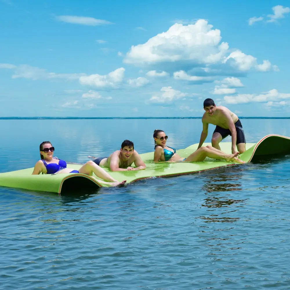 12‘x 6‘3 Layer Floating Water Pad-Green - Green - Swimming