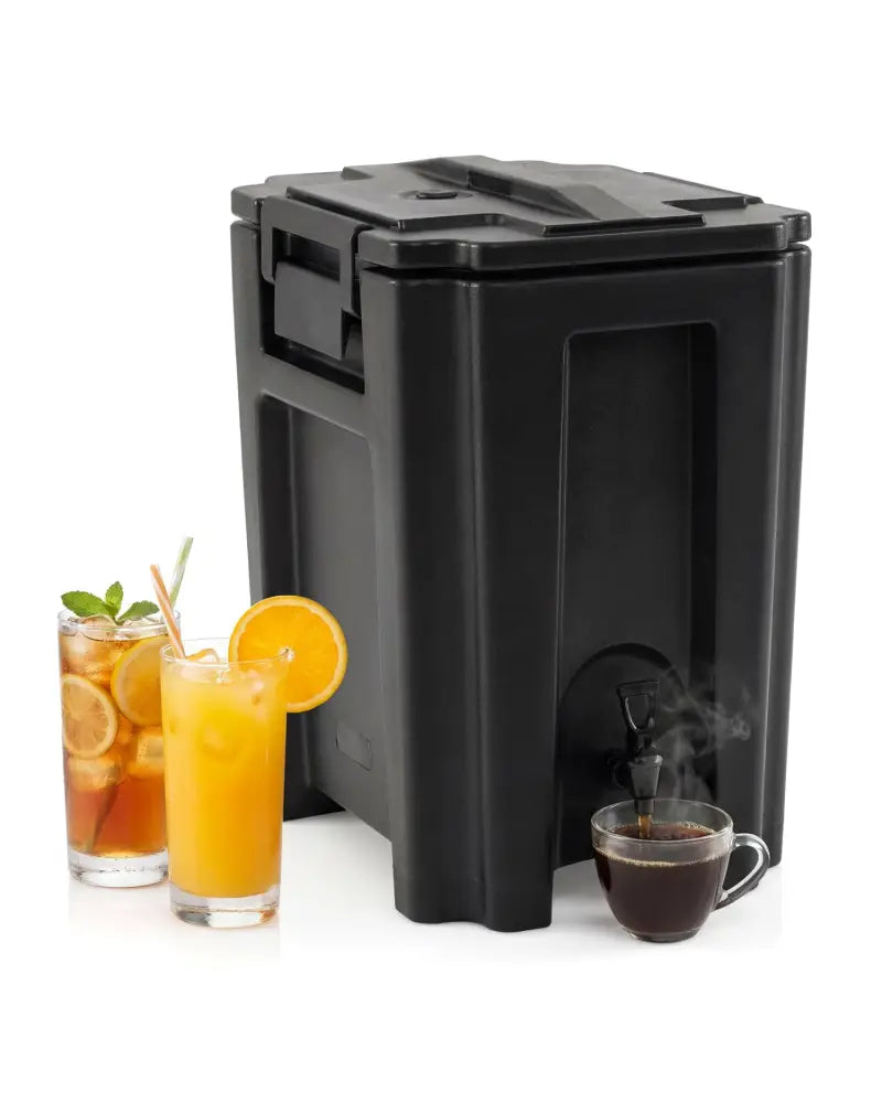 13.2 Gal Insulated Beverage Dispenser Commercial with Two-Stage Faucet-Black - Black - Water Dispensers