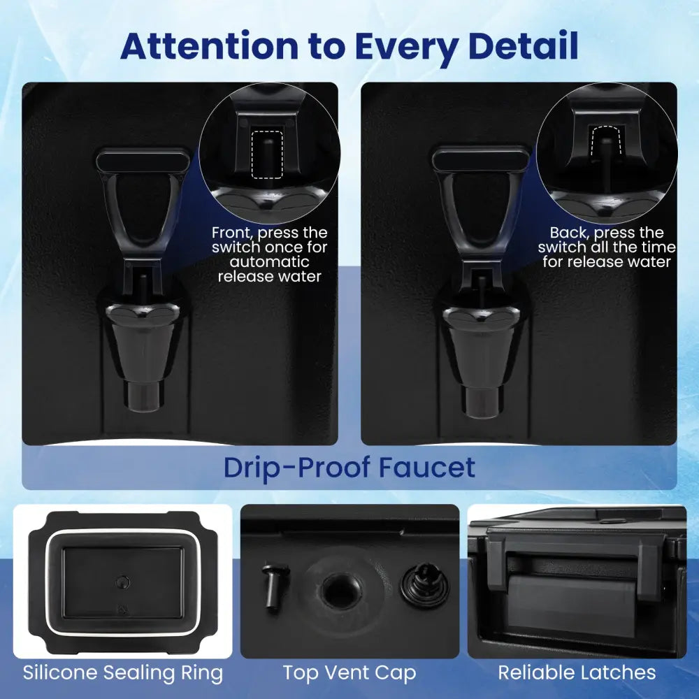 13.2 Gal Insulated Beverage Dispenser Commercial with Two-Stage Faucet-2 Pieces - Black - Water Dispensers