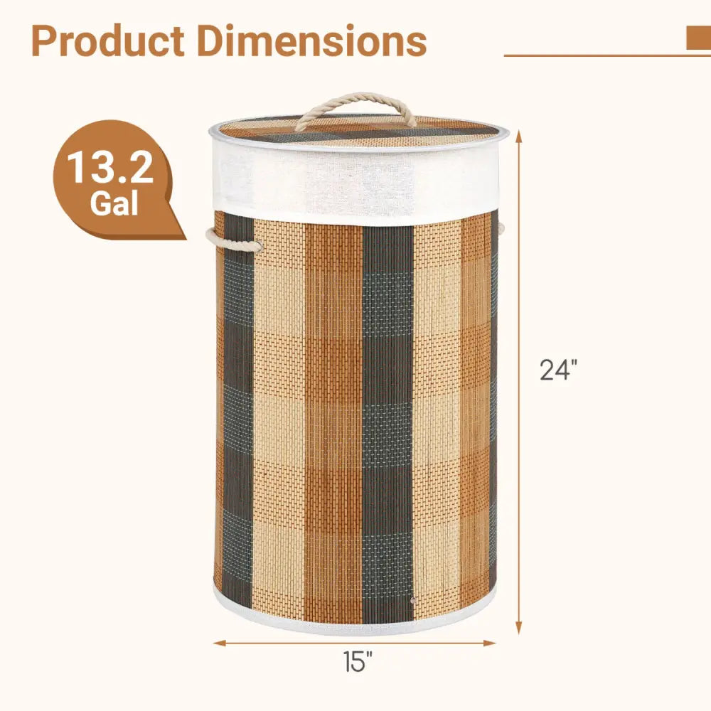 13.2 Gal Laundry Hamper with Removable and Machine-Washable Liner-Multicolor - Multicolor - Laundry Baskets