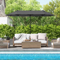 13 Feet Double-Sided Patio Twin Table Umbrella with Crank Handle-Gray - Gray - Outdoor Umbrellas