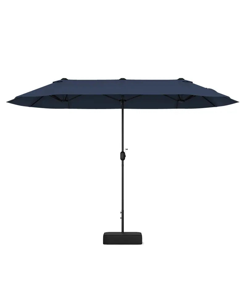 13 Feet Double-Sided Patio Twin Table Umbrella with Crank Handle-Navy - Navy - Outdoor Umbrellas