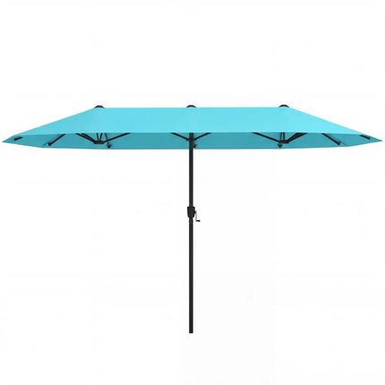 13 Feet Large Patio Umbrella Outdoor Double-Sided Table Market Umbrella with Crank Handle-Turquoise - Turquoise