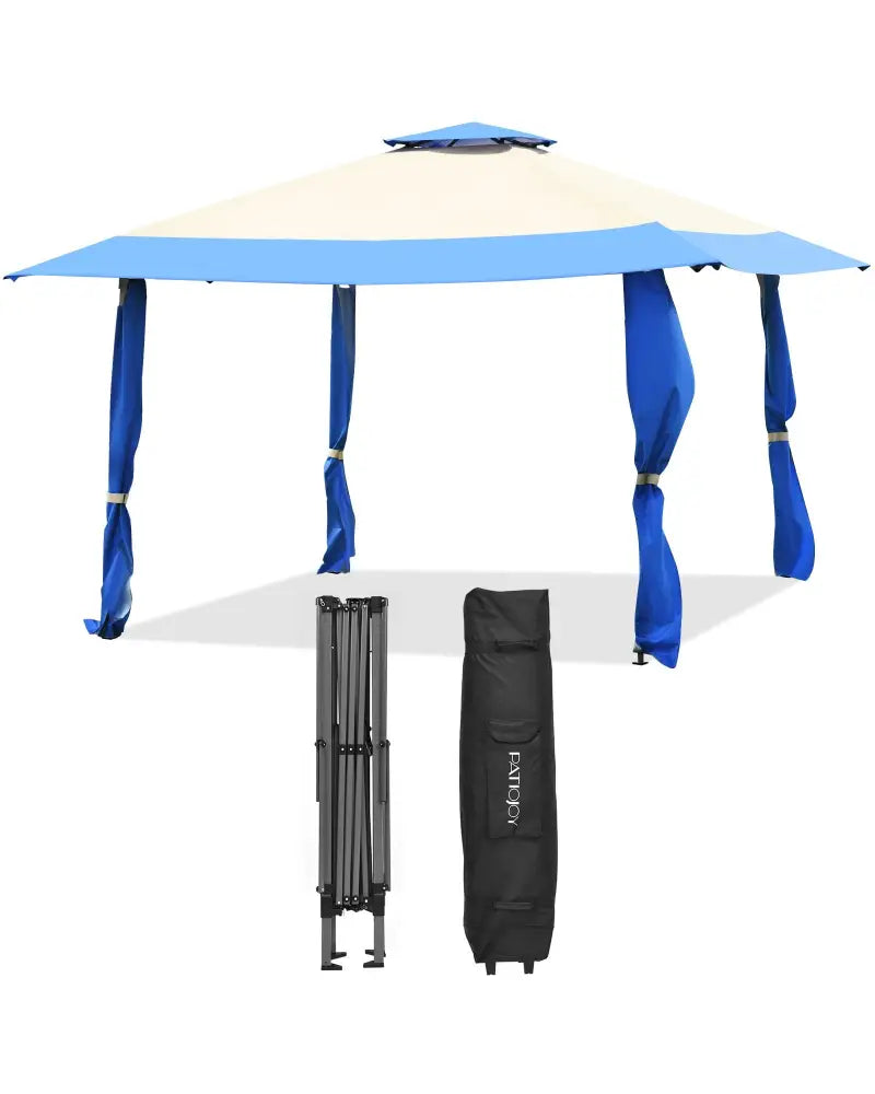13 Feet x 13 Feet Pop Up Canopy Tent Instant Outdoor Folding Canopy Shelter-Blue - Blue - Gazebos