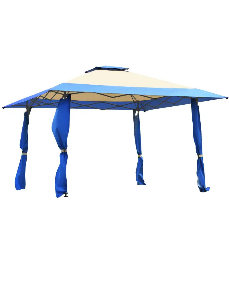 13 Feet x 13 Feet Pop Up Canopy Tent Instant Outdoor Folding Canopy Shelter-Blue - Blue - Gazebos