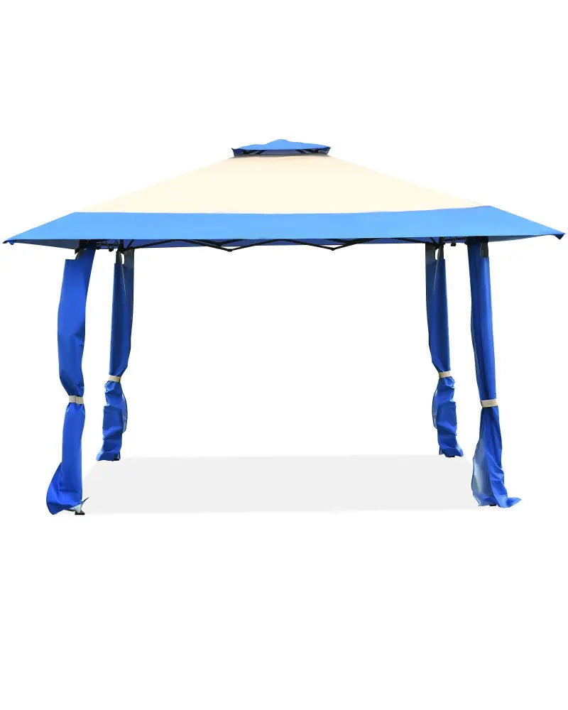13 Feet x 13 Feet Pop Up Canopy Tent Instant Outdoor Folding Canopy Shelter-Blue - Blue - Gazebos