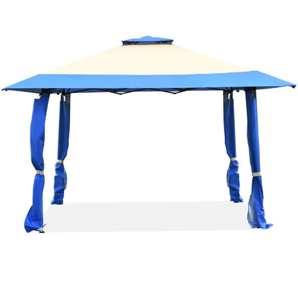 13 Feet x 13 Feet Pop Up Canopy Tent Instant Outdoor Folding Canopy Shelter-Blue - Blue - Gazebos