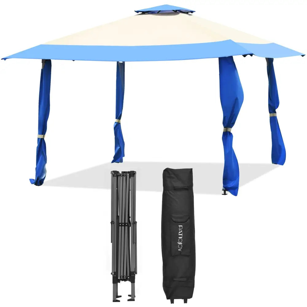 13 Feet x 13 Feet Pop Up Canopy Tent Instant Outdoor Folding Canopy Shelter-Blue - Blue - Gazebos