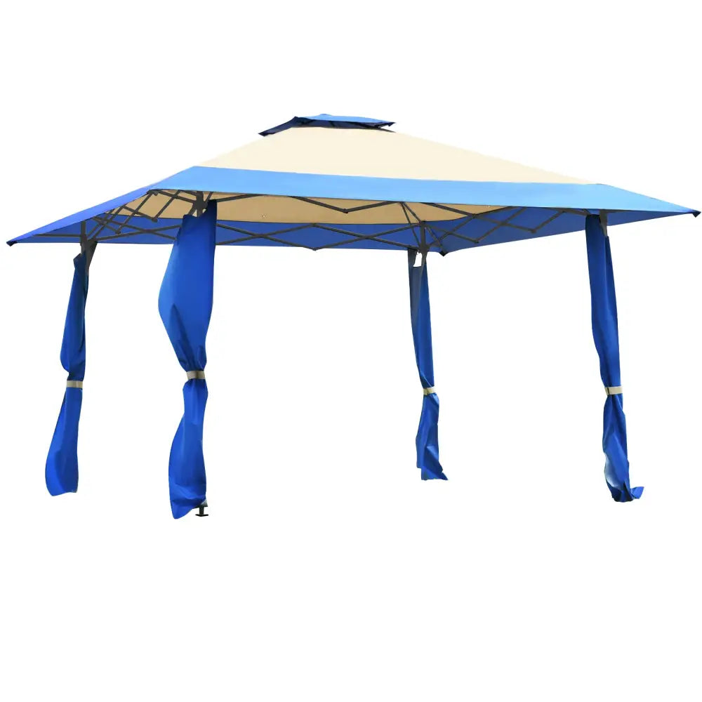 13 Feet x 13 Feet Pop Up Canopy Tent Instant Outdoor Folding Canopy Shelter-Blue - Blue - Gazebos