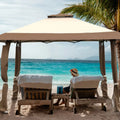 13 Feet x 13 Feet Pop Up Canopy Tent Instant Outdoor Folding Canopy Shelter-Brown - Brown - Gazebos