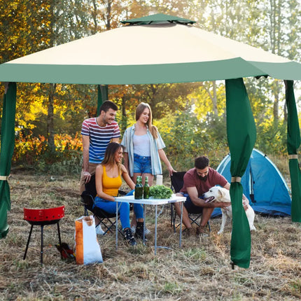 13 Feet x 13 Feet Pop Up Canopy Tent Instant Outdoor Folding Canopy Shelter-Green - Green - Gazebos