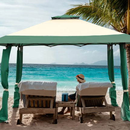 13 Feet x 13 Feet Pop Up Canopy Tent Instant Outdoor Folding Canopy Shelter-Green - Green - Gazebos