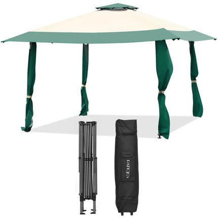 13 Feet x 13 Feet Pop Up Canopy Tent Instant Outdoor Folding Canopy Shelter-Green - Green - Gazebos