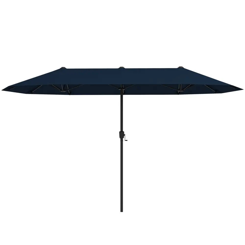 13 FT Large Patio Umbrella Outdoor Double-Sided Table Market Umbrella with Crank Handle-Navy - Navy - Outdoor Umbrellas