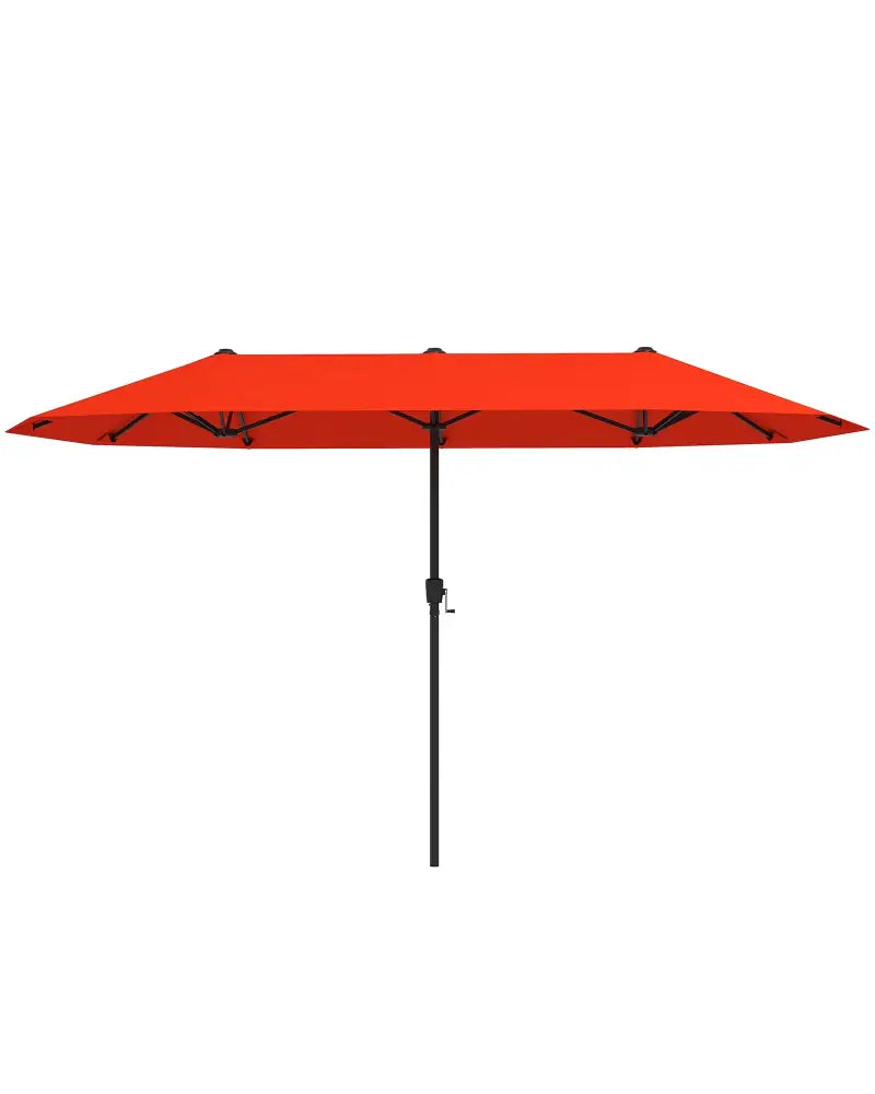 13 FT Large Patio Umbrella Outdoor Double-Sided Table Market Umbrella with Crank Handle-Orange - Orange - Outdoor