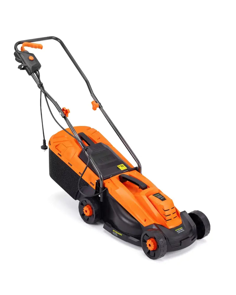 13-Inch 12-Amp Corded Electric Lawn Mower with 3-Position Height Adjustment-Orange - Orange - Garden Tools
