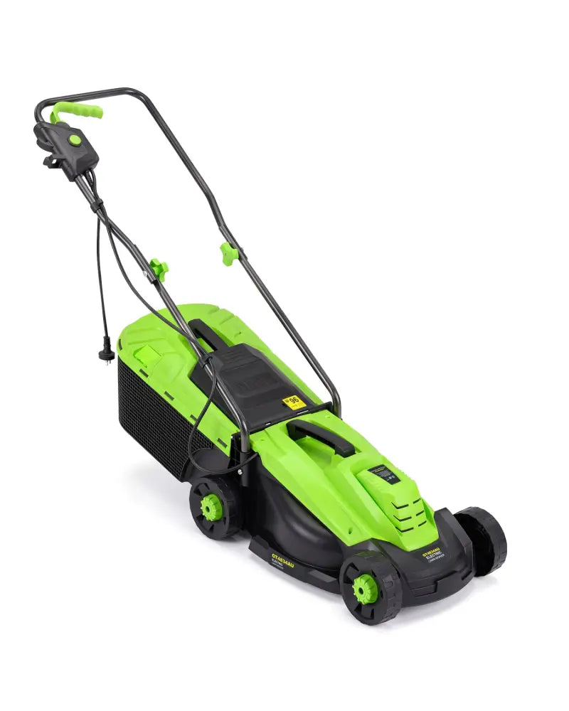 13-Inch 12-Amp Corded Electric Lawn Mower with 3-Position Height Adjustment-Green - Green - Garden Tools