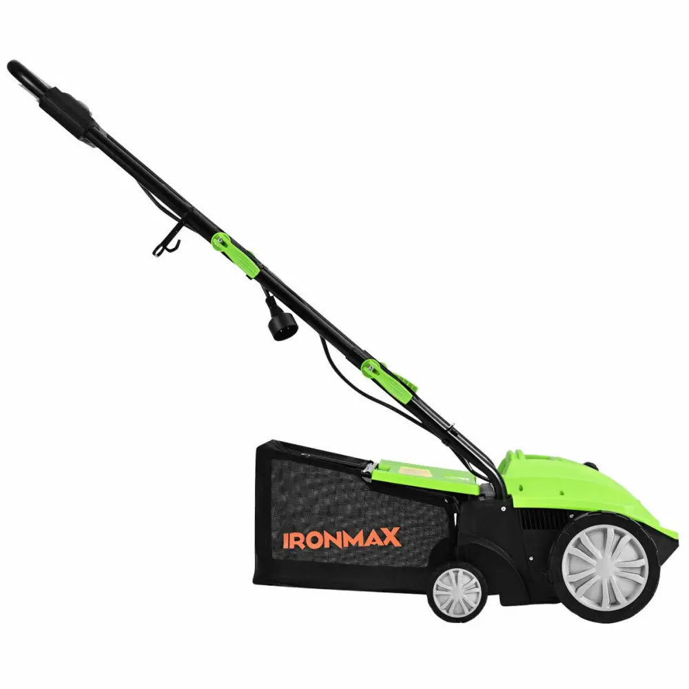13 Inch 12 Amp Electric Scarifier with Collection Bag and Removable Blades-Green - Green - Lawn Care Tools