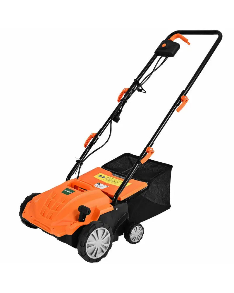 13 Inch 12 Amp Electric Scarifier with Collection Bag and Removable Blades-Orange - Orange - Lawn Care Tools