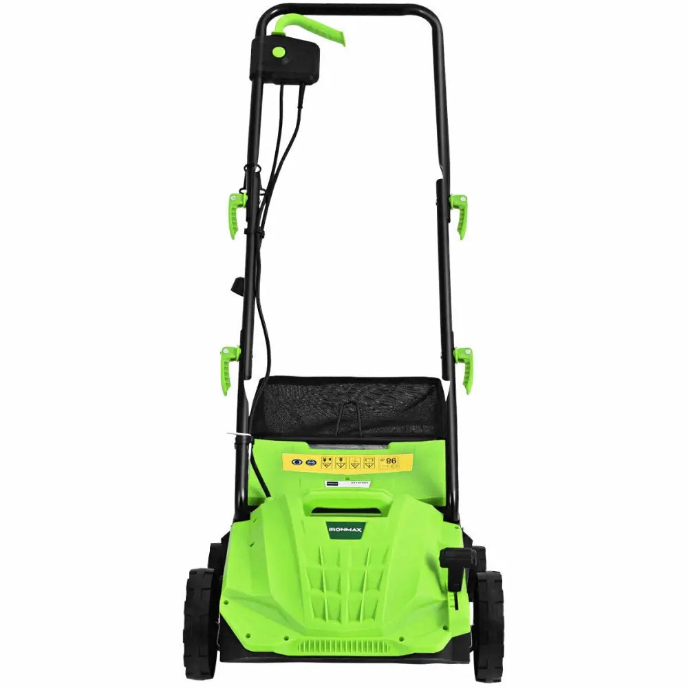 13 Inch 12 Amp Electric Scarifier with Collection Bag and Removable Blades-Green - Green - Lawn Care Tools