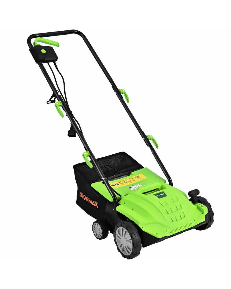 13 Inch 12 Amp Electric Scarifier with Collection Bag and Removable Blades-Green - Green - Lawn Care Tools