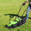 13 Inch Electric Push Lawn Corded Mower with Grass Bag-Green - Green - Lawn Care Tools