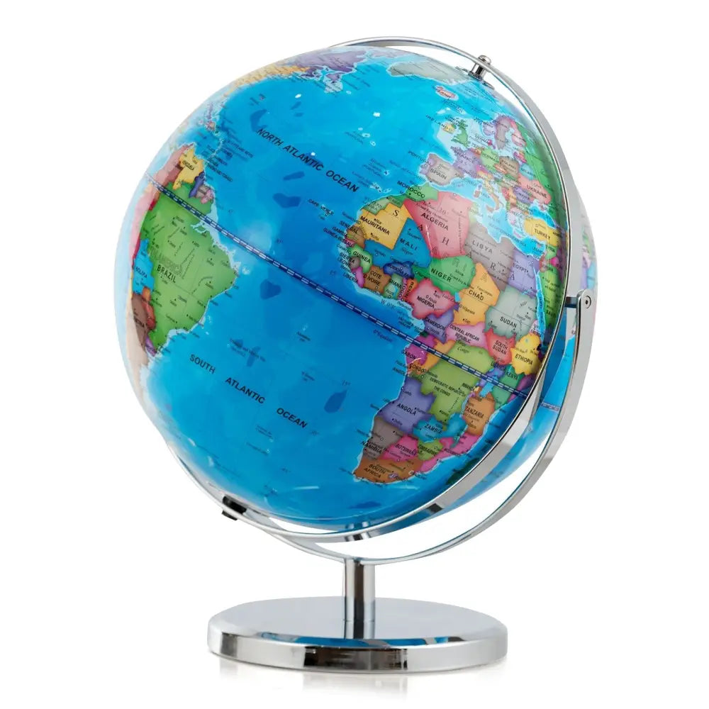13 Inch Illuminated World Globe 720° Rotating Map with LED Light - Oasis Home Essentials