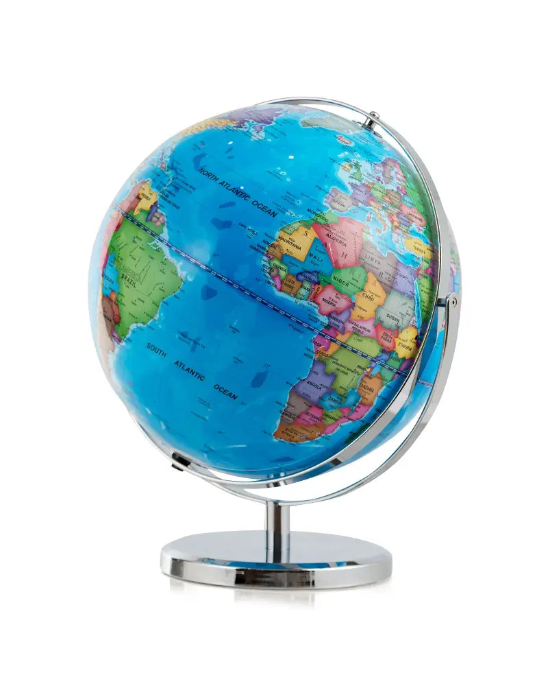 13 Inch Illuminated World Globe 720° Rotating Map with LED Light - Blue - Learning Toys