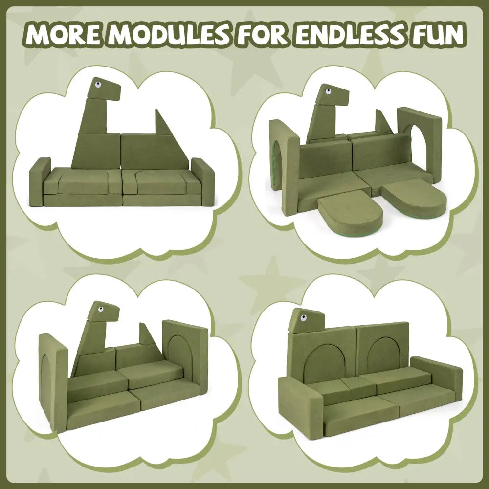 13 Pieces Modular Kids Play Couch for Inspiring Creativity - Kids Chairs & Seating