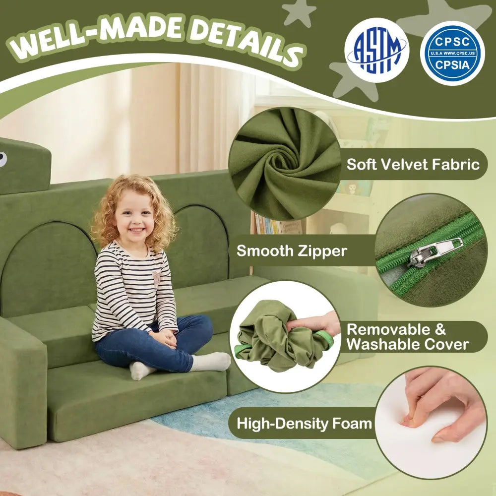 13 Pieces Modular Kids Play Couch for Inspiring Creativity - Kids Chairs & Seating